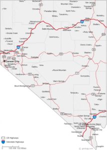 Map Of Nevada Cities 214x300 