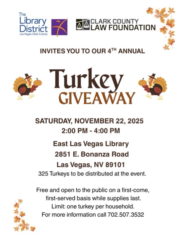 Clark County Law Foundation Turkey Giveaway Flyer