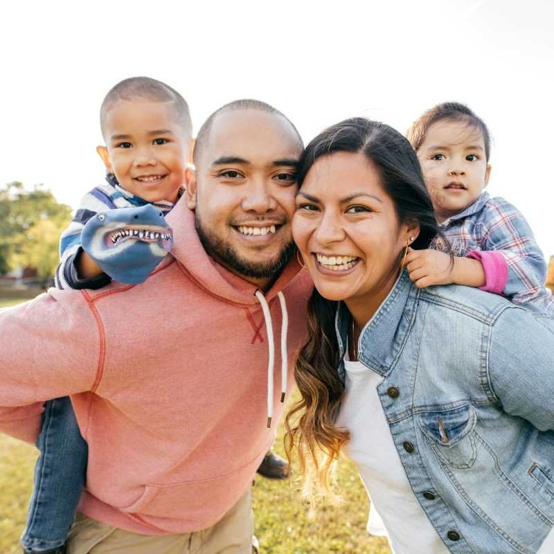 happy family smiling