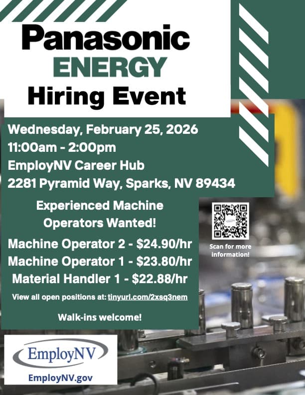 Panasonic ENERGY Hiring Event – Experienced Machine Operators Wanted!