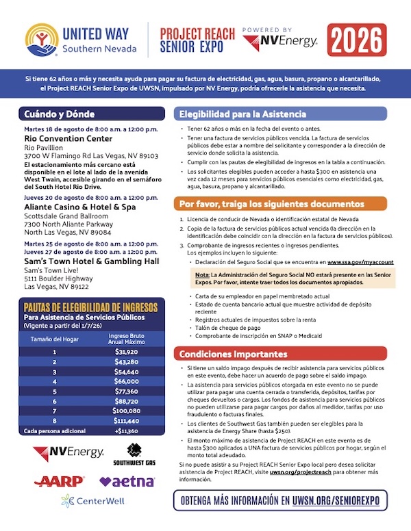 Project REACH Senior Expo Aug 2026 Event Flyer (Spanish) Project REACH Senior Expo Aug 2026 Event Flyer (Spanish)