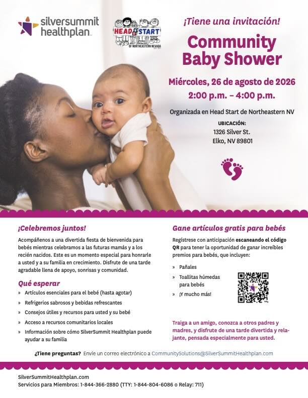 Community Baby Shower Elko Event Flyer (Spanish)