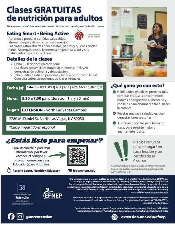 FREE Nutrition Classes for Adults Event Flyer Spanish (Aug-Oct 2026) FREE Nutrition Classes for Adults Event Flyer Spanish Version
