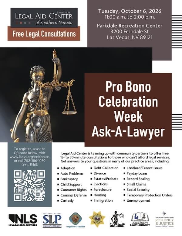 Pro Bono Celebration Week Ask-A-Lawyer / Programa pregunta a un abogado para la semana de celebración pro bono