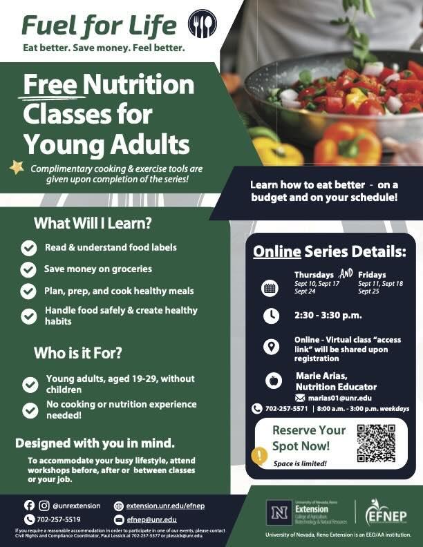 Free Nutrition Classes for Young Adults
