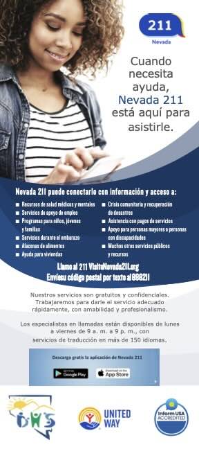 Nevada 211 Rack Card Cover (Spanish)