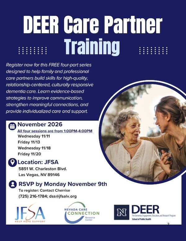 Dementia Engagement, Education and Research Care Partner Training Flyer