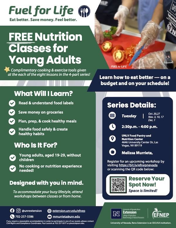 FREE Nutrition Classes for Young Adults